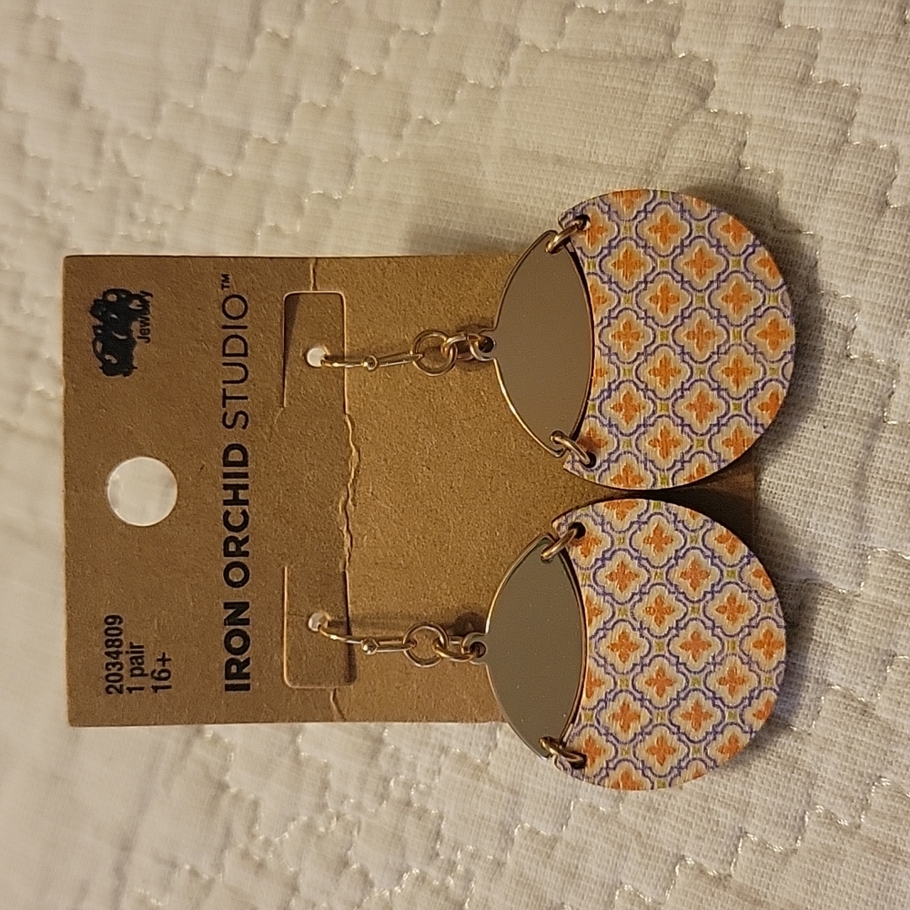 Orange/gold earrings